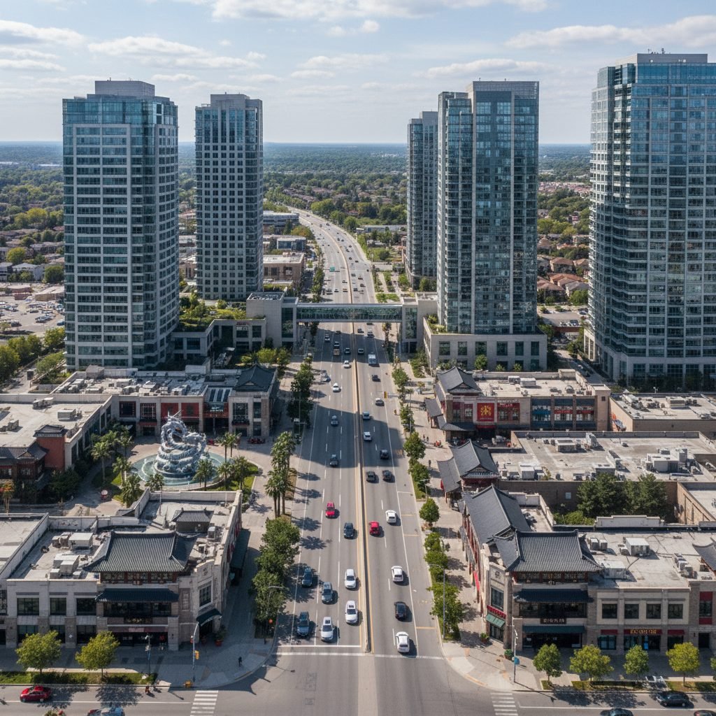 Markham tech corridor commercial buildings