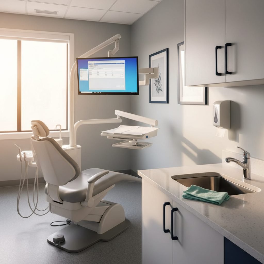 Clean modern Ontario dental operatory after professional cleaning service